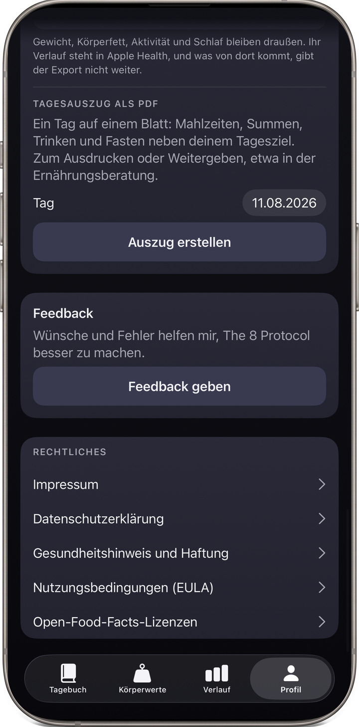 Ausgabe eines Tagesauszugs als PDF in einer von inventivo entwickelten iOS-App