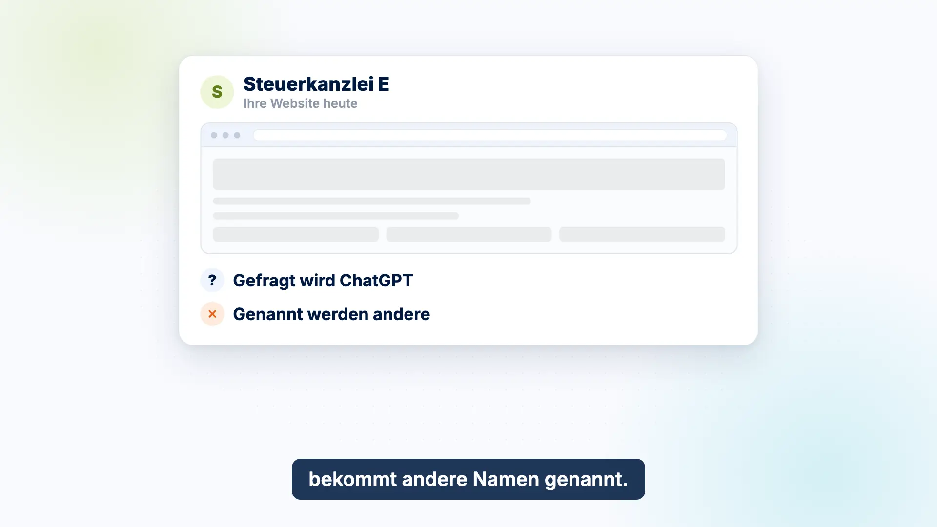 Vorschau des Erklärvideos: Wer ChatGPT nach einer Steuerkanzlei in der Region fragt, bekommt andere Namen genannt.